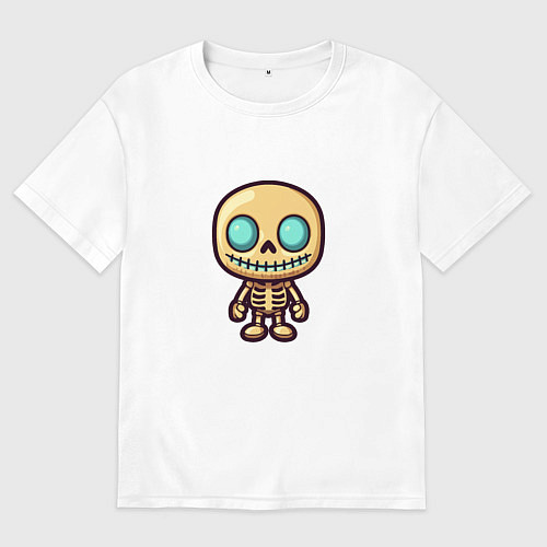 Женская футболка оверсайз Маленький скелет / Белый – фото 1