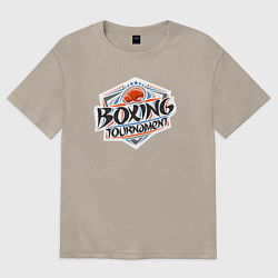 Футболка оверсайз женская Турнир по боксу, цвет: миндальный