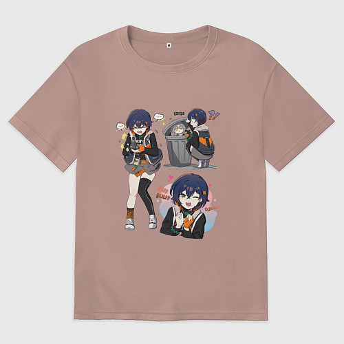 Женская футболка оверсайз Такая разная Ellen Joe - Zenless zone / Пыльно-розовый – фото 1