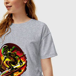 Футболка оверсайз женская Космический скейтер, цвет: меланж — фото 2