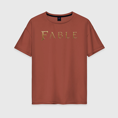 Женская футболка оверсайз Fable logo / Кирпичный – фото 1