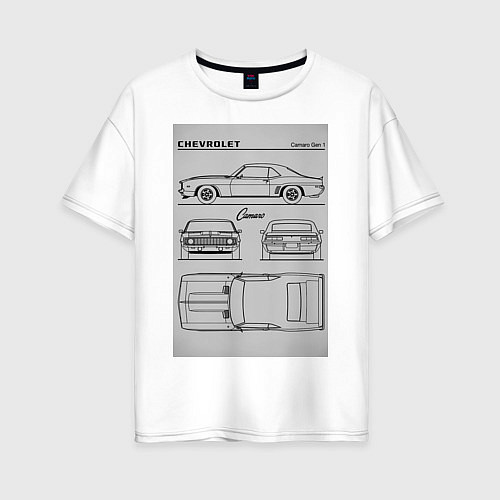 Женская футболка оверсайз Chevrolet Camaro / Белый – фото 1