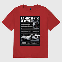 Футболка оверсайз женская Lamborghini countach, цвет: красный