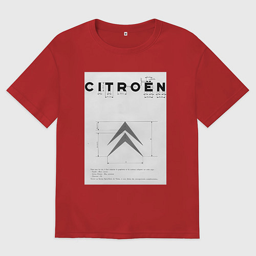 Женская футболка оверсайз Citroen логотип / Красный – фото 1