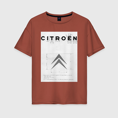 Женская футболка оверсайз Citroen логотип / Кирпичный – фото 1