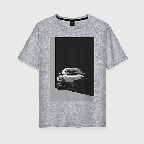 Женская футболка оверсайз Porsche 911 легендарный автомобиль / Меланж – фото 1