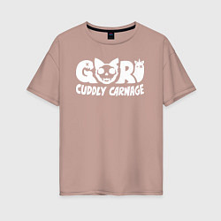 Женская футболка оверсайз Goro cuddly carnage logotype