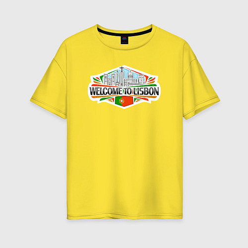 Женская футболка оверсайз Лассабон - добро пожаловать / Желтый – фото 1