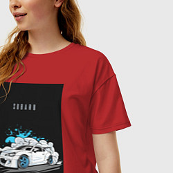 Футболка оверсайз женская Subaru авто, цвет: красный — фото 2