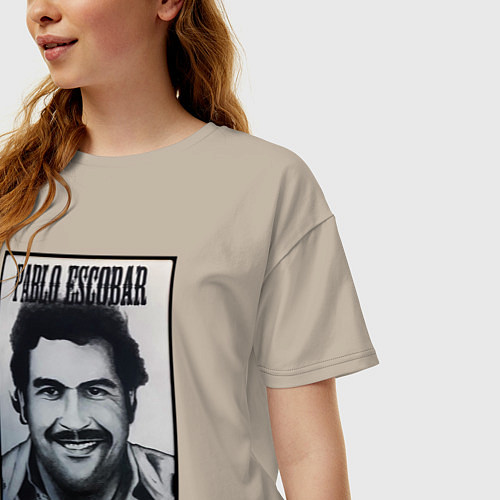 Женская футболка оверсайз Escobar draw portrait / Миндальный – фото 3