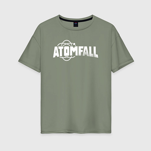 Женская футболка оверсайз Atomfall logo / Авокадо – фото 1