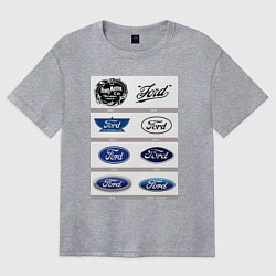 Футболка оверсайз женская Ford логотип, цвет: меланж