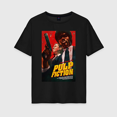 Женская футболка оверсайз Pulp fiction - vincent and jules / Черный – фото 1