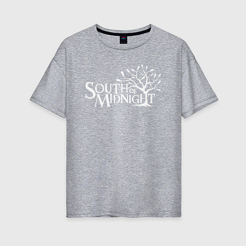 Женская футболка оверсайз South of midnight logo / Меланж – фото 1
