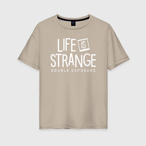 Женская футболка оверсайз Life is strange double exposure logo / Миндальный – фото 1