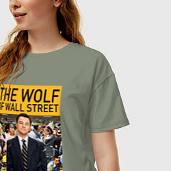 Футболка оверсайз женская The wolf of wall street - Leo, цвет: авокадо — фото 2