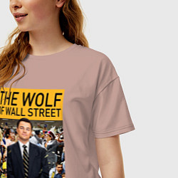 Футболка оверсайз женская The wolf of wall street - Leo, цвет: пыльно-розовый — фото 2