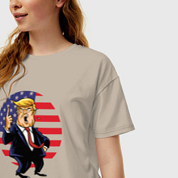 Футболка оверсайз женская USA - Trump, цвет: миндальный — фото 2