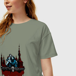 Футболка оверсайз женская Арт город любви - Скелеты в шкафу, цвет: авокадо — фото 2
