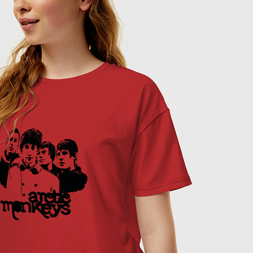Женская футболка оверсайз Arctic Monkeys band / Красный – фото 3