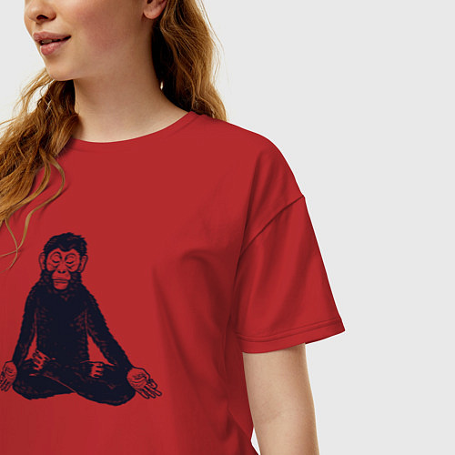 Женская футболка оверсайз Yoga monkey / Красный – фото 3
