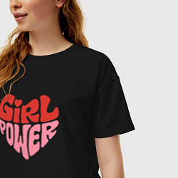 Футболка оверсайз женская Girl Power, цвет: черный — фото 2