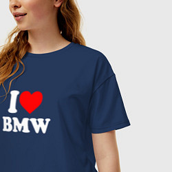 Футболка оверсайз женская I love my BMW, цвет: тёмно-синий — фото 2