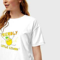 Футболка оверсайз женская Friendly little lemon, цвет: белый — фото 2