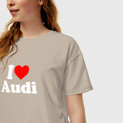 Футболка оверсайз женская I love Audi, цвет: миндальный — фото 2