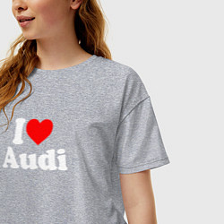 Футболка оверсайз женская I love Audi, цвет: меланж — фото 2