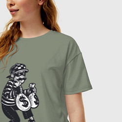 Футболка оверсайз женская Вор с мешками денег, цвет: авокадо — фото 2