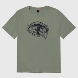 Футболка оверсайз женская Плачущий глаз, цвет: авокадо