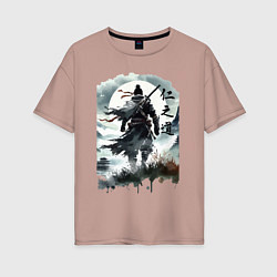 Женская футболка оверсайз Призрак Цусимы - Японский самурай