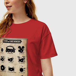 Футболка оверсайз женская Барабанщик барабаны, цвет: красный — фото 2