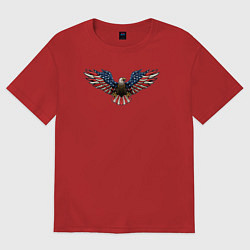 Футболка оверсайз женская USA eagle, цвет: красный