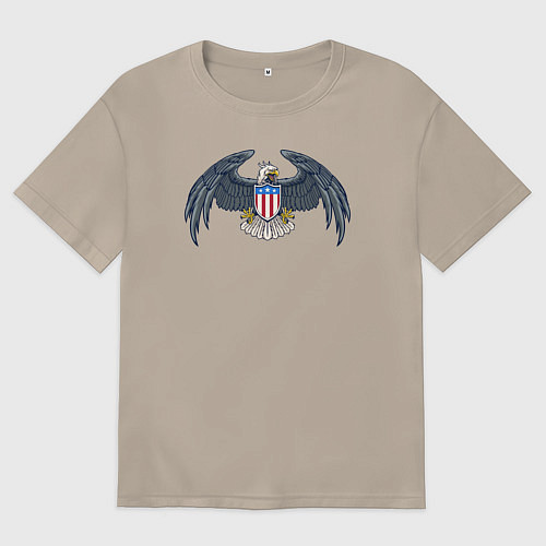 Женская футболка оверсайз Eagle USA / Миндальный – фото 1