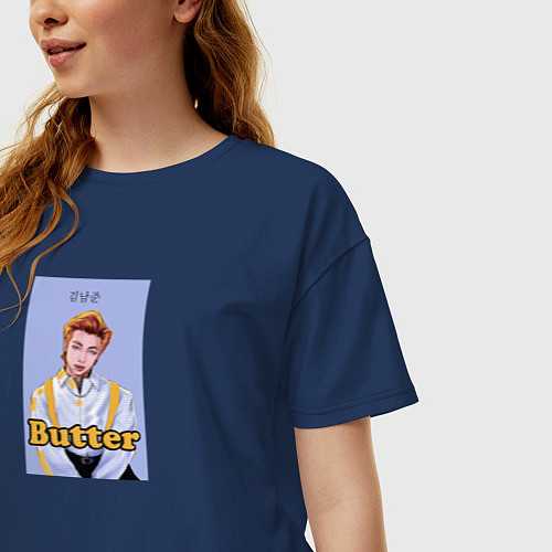 Женская футболка оверсайз RM Butter / Тёмно-синий – фото 3