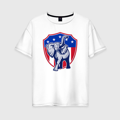 Женская футболка оверсайз Elephant USA / Белый – фото 1