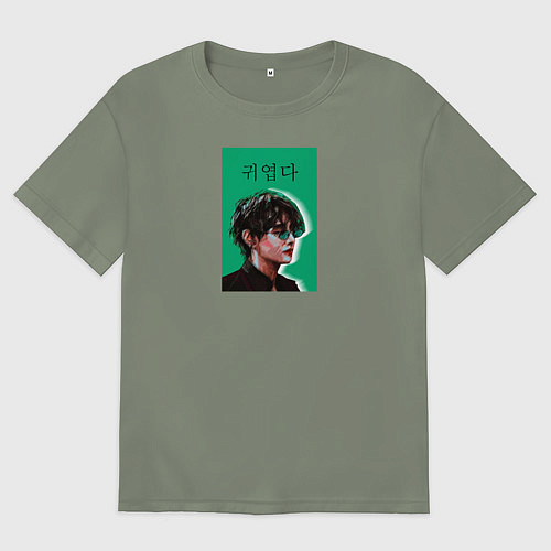 Женская футболка оверсайз Техен зеленый / Авокадо – фото 1