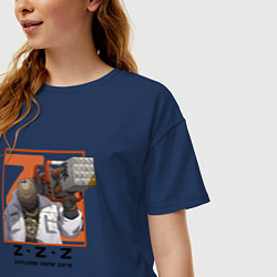 Футболка оверсайз женская Бен - Zenless Zone Zero, цвет: тёмно-синий — фото 2