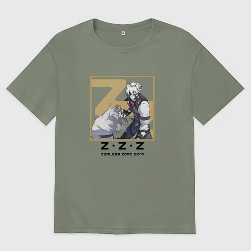 Женская футболка оверсайз Ликаон - Zenless Zone Zero / Авокадо – фото 1