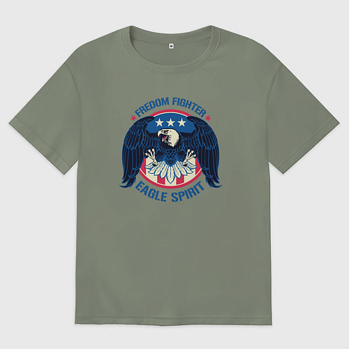 Женская футболка оверсайз Борец за свободу - дух орла / Авокадо – фото 1