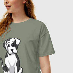 Футболка оверсайз женская Милый дог, цвет: авокадо — фото 2