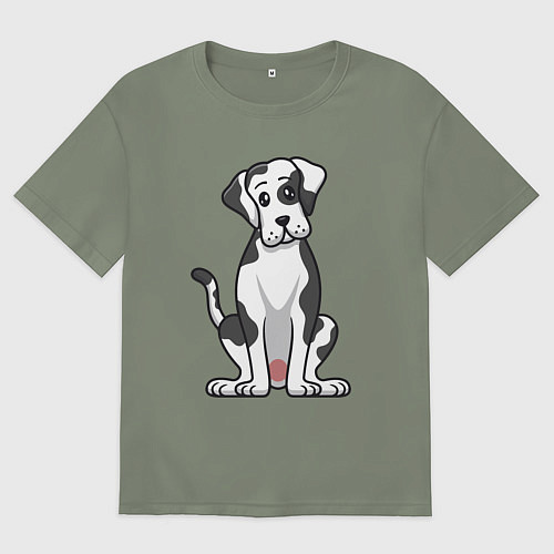 Женская футболка оверсайз Милый дог / Авокадо – фото 1