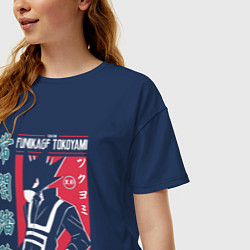 Футболка оверсайз женская Моя геройская академия My Hero Academia Fumikage T, цвет: тёмно-синий — фото 2