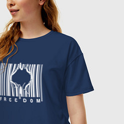 Футболка оверсайз женская Свобода, цвет: тёмно-синий — фото 2