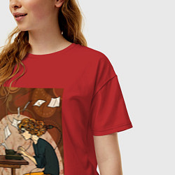 Футболка оверсайз женская Писатель, цвет: красный — фото 2