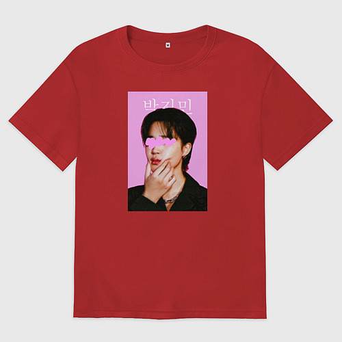 Женская футболка оверсайз Чимин BTS / Красный – фото 1