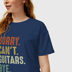Футболка оверсайз женская Извини не могу гитары пока, цвет: тёмно-синий — фото 2