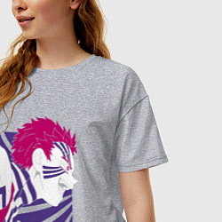 Футболка оверсайз женская Клинок рассекающий демонов Акадза, цвет: меланж — фото 2